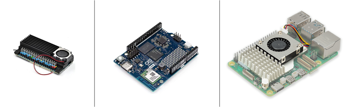 Orange Pi Zero 3W, Raspberry Pi 5, and Arduino UNO Q running small language models